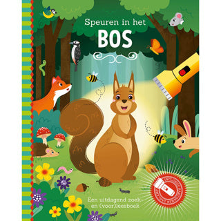 Lantaarn publishers speuren in het bos zoekboek met kartonnen zaklamp