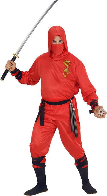 Finidi red dragon ninja pakken voor volwassenen