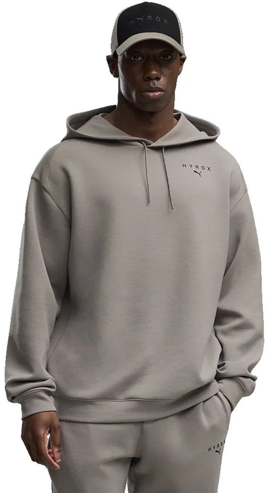 Puma x hyrox cloudspun hoodie grijs l man