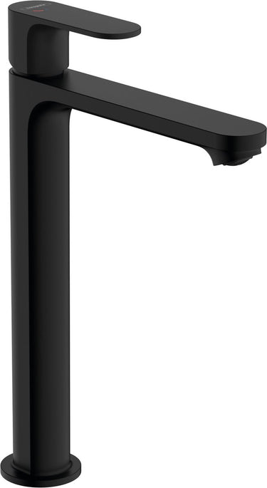 Hansgrohe rebris s - wastafelmengkraan - ééngreeps bediening - coolstart energiebesparend - ecosmart+ waterbesparend - met trekwaste - 240mm maat - mat zwart