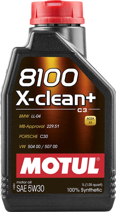 Motul 8100 x-clean+ 5w30 motorolie - 1l