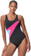 Speedo hyperboom butterfly back 1 piece dames sportbadpak - zwart roze