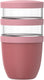 Mepal lunchpot 3-delig ellipse - 500 + 200 + 200 ml - met 2 compartimenten - yoghurtbeker en muesli beker to go - geschikt voor vriezer. magnetron en vaatwasser - vivid mauve