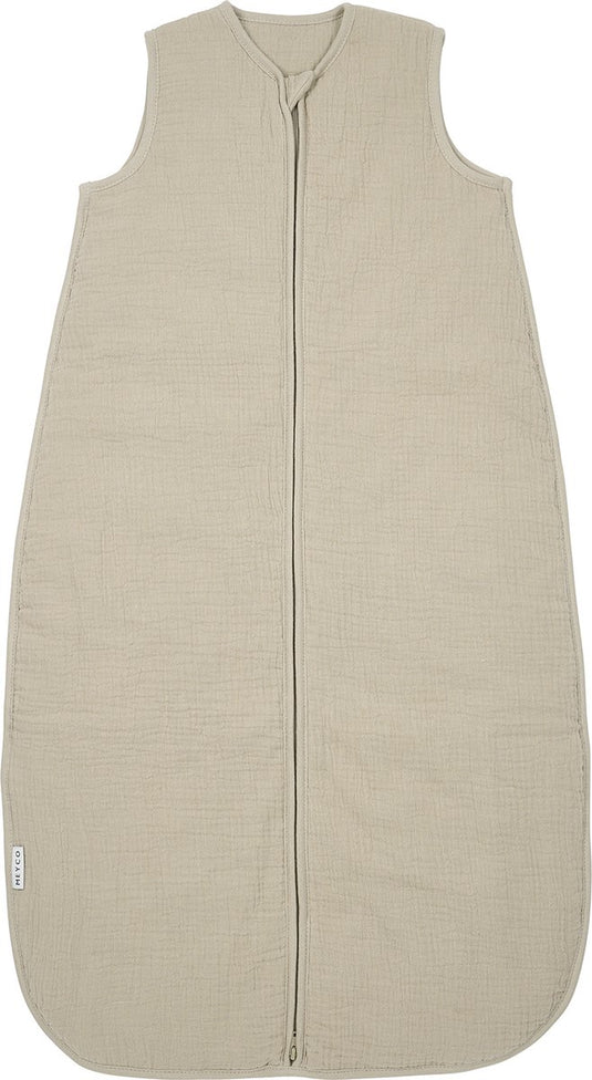 Meyco baby uni baby slaapzak gevoerd - pre-washed hydrofiel - sand - 70cm - 2.0 tog