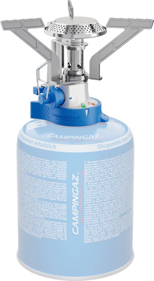 Campingaz twister cv connect pz kooktoestel – lichtgewicht camping gasbrander – met piëzo ontsteking - 2900 watt brander – blauw zilver