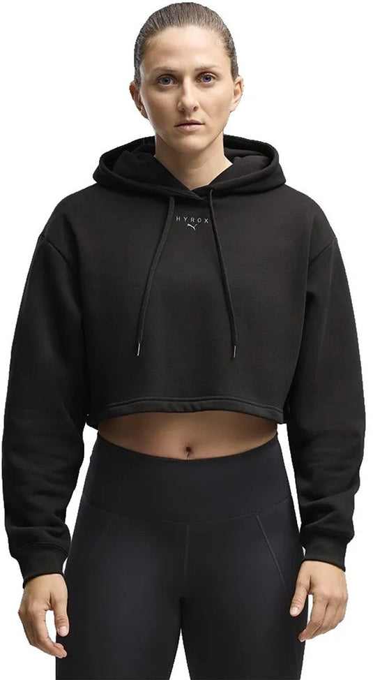 Puma x hyrox heavyweight hoodie zwart m vrouw