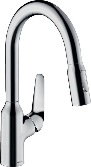 Hansgrohe focus m42 - keukenmengkraan - ééngreeps bediening - 180mm - uittrekbare vuistdouche - chroom