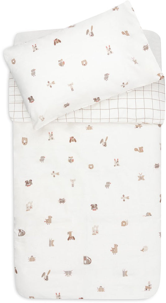 Jollein dekbedovertrek met sloop - 100x140cm - animal friends