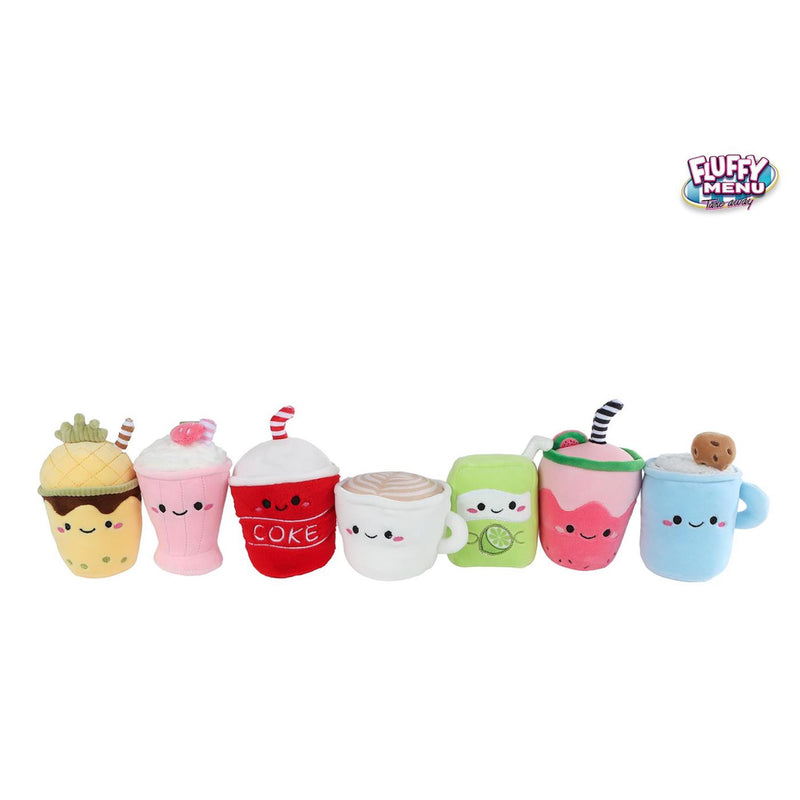 Load image into Gallery viewer, Fluffy menu pluche drankje 9-13cm
