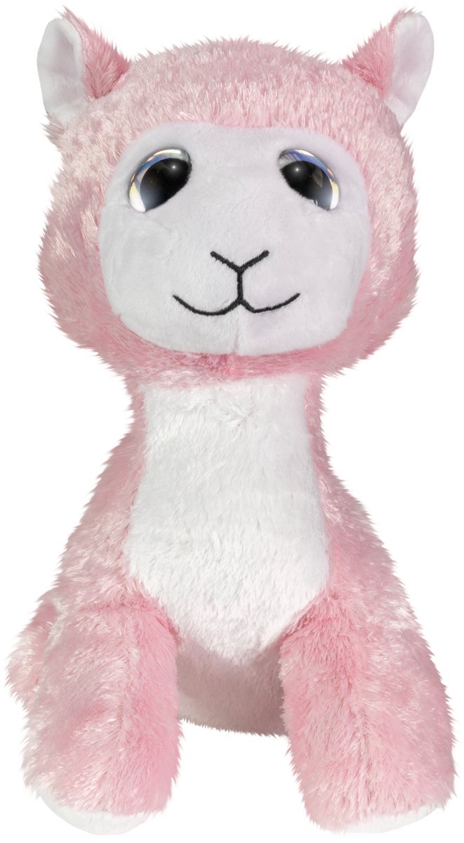 Load image into Gallery viewer, Lumo stars knuffel lama olivia 24cm pluche speelgoed roze wit.
