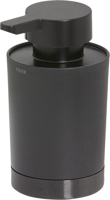 Tiger tune - zeepdispenser vrijstaand 180 ml - zwart metaal geborsteld zwart - gunmetal black