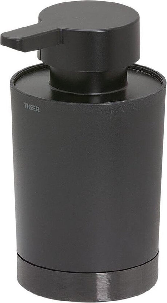 Tiger tune - zeepdispenser vrijstaand 180 ml - zwart metaal geborsteld zwart - gunmetal black