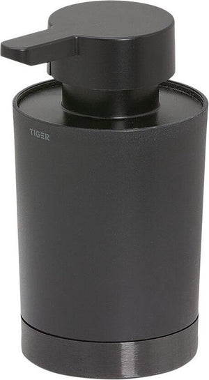 Tiger tune - zeepdispenser vrijstaand 180 ml - zwart metaal geborsteld zwart - gunmetal black