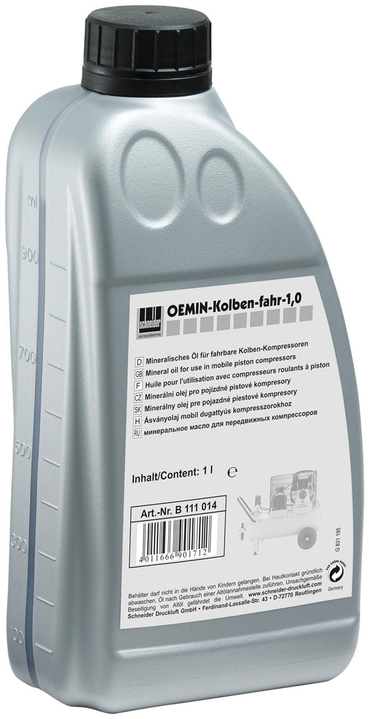 Schneider airsystems smeerolie oemin spec. oil schneider 1,0l f. piston comp.