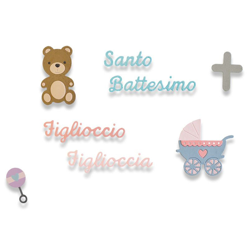 Load image into Gallery viewer, Sizzix • thinlits snijmal italiaanse set x9 battesimo
