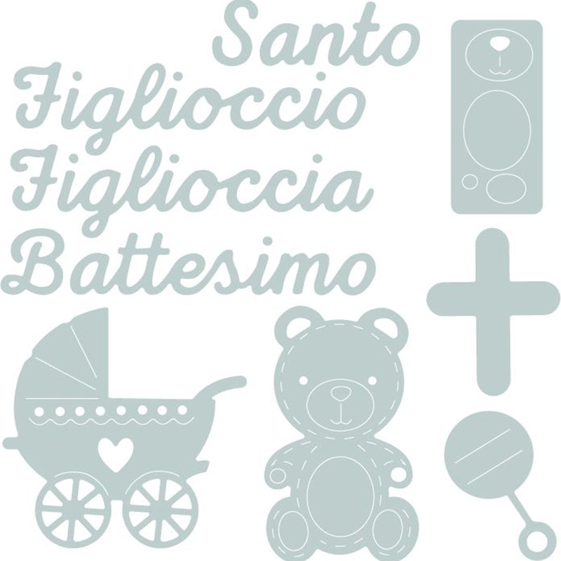 Load image into Gallery viewer, Sizzix • thinlits snijmal italiaanse set x9 battesimo
