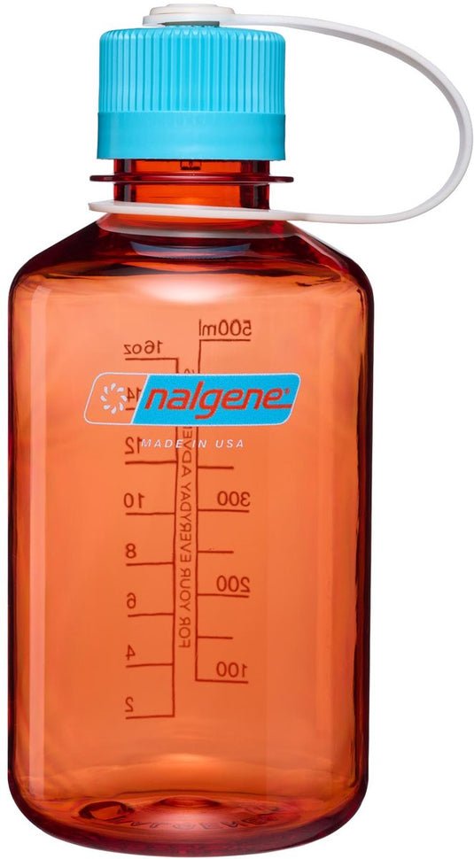 Nalgene - narrow-mouth bottle - drinkfles - waterfles - 500ml - flame w blue atoll sustain nieuw!