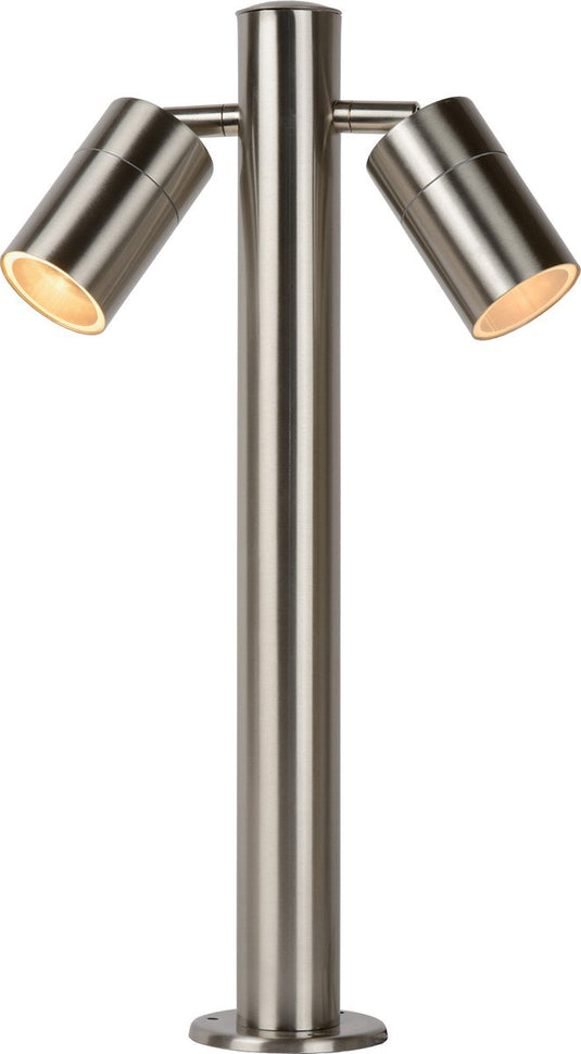 Lucide arne-led - sokkellamp - ø 6,3 cm - led - gu10 - 2x5w 2700k - ip44 - mat chroom