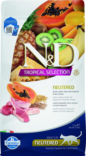 N d cat tropical selection lamb neutered 1,5 kg