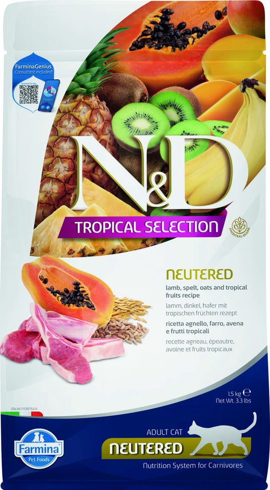 N d cat tropical selection lamb neutered 1,5 kg
