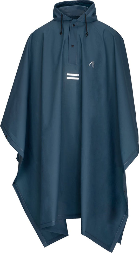 Ralka regenponcho trekking - blauw - capuchon met koord - maat l xl
