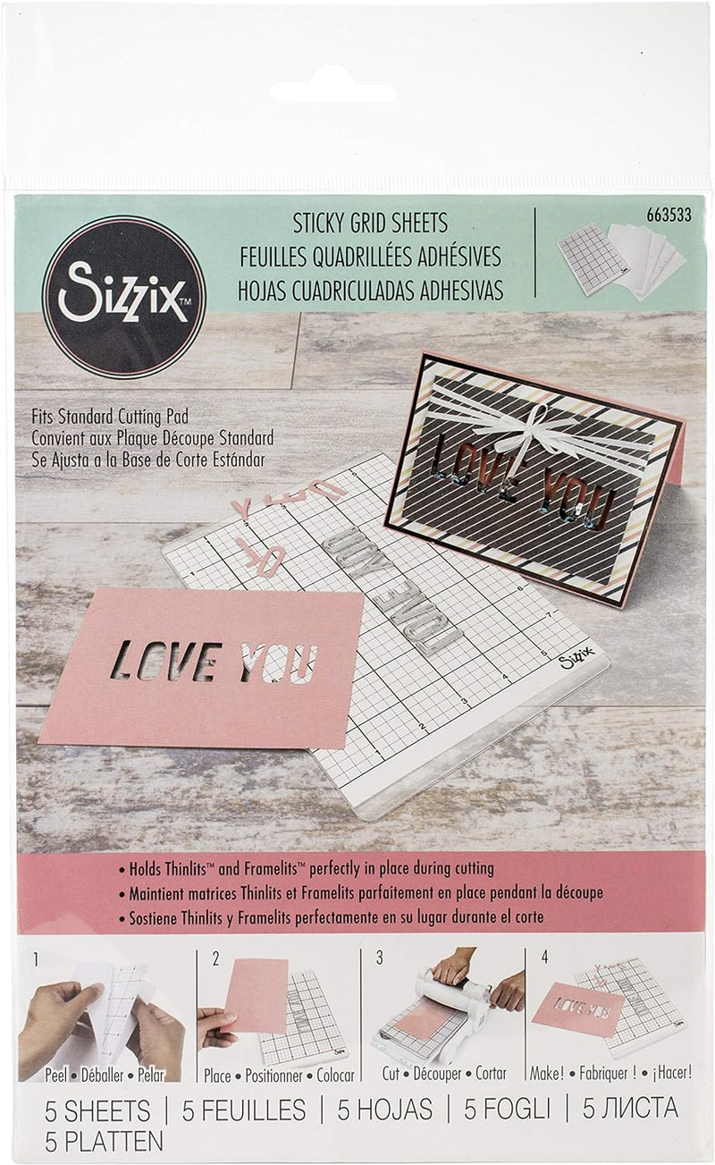 Load image into Gallery viewer, Sizzix • sticky grid sheets 15,24x21,59cm 5pieces
