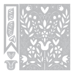 Sizzix • thinlits snijmal folk kunst sjablloon