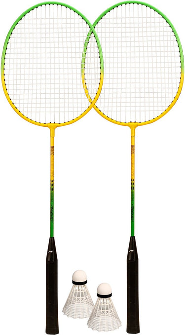 Avento badminton set - gehard staal - groen geel