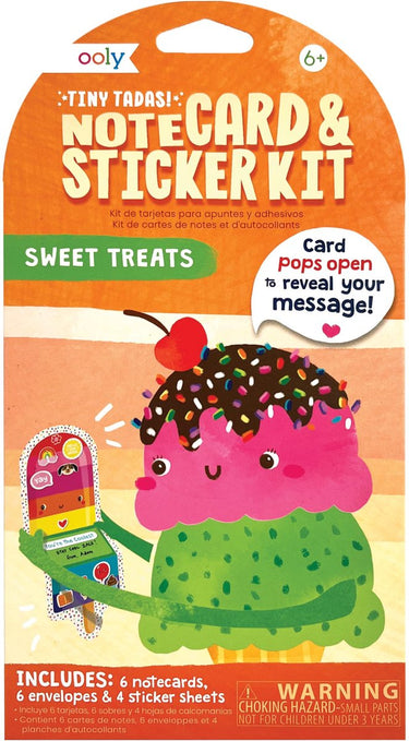 Ooly - tiny tadas! note cards sticker set - sweet treats