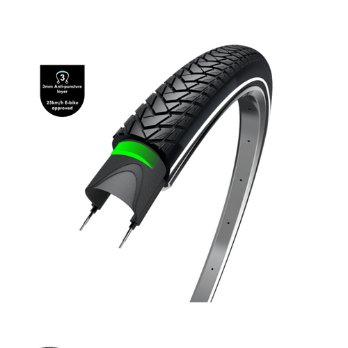 3m wolff traveller (m anti-leklaag), zwart met reflectie, 28x1 5 8x1 3 8, etrto 37-622