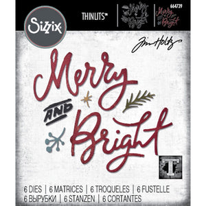 Sizzix • thinlits die set 6pcs merry bright by tim holtz