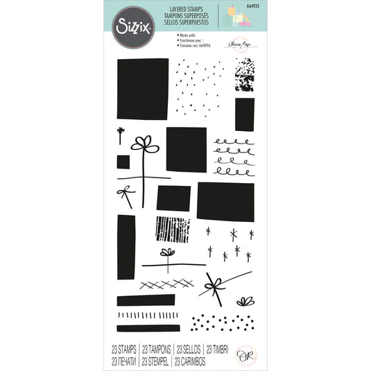 Sizzix • layered clear stamps giftwrap 23pcs