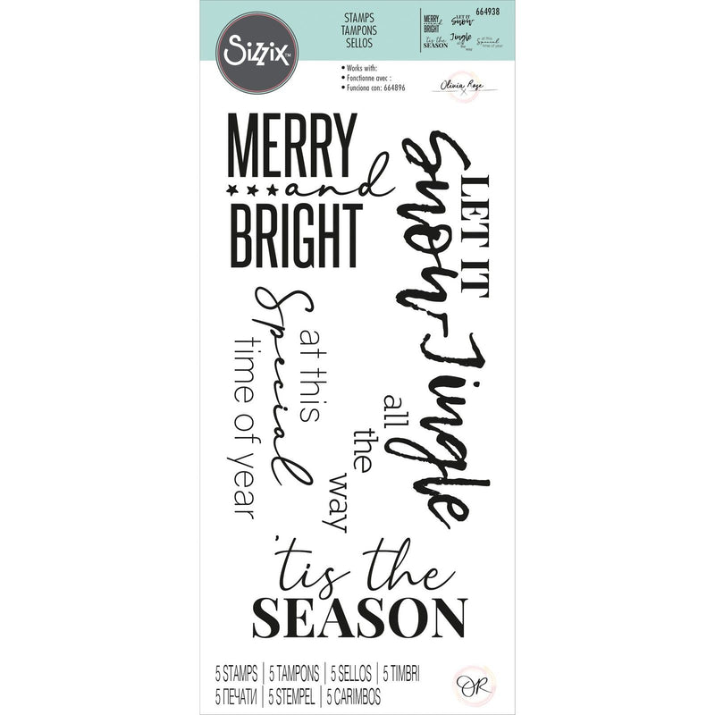 Load image into Gallery viewer, Sizzix • clear stamps festive sentiments #2
