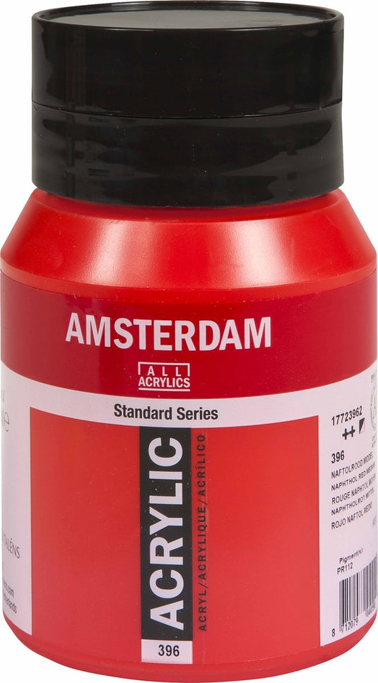 Amsterdam standard series acrylverf pot 500 ml naftolrood middel 396
