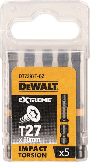 Dewalt t27 50mm impact torsion schroefbits (5 stuks) - extreme - dt7397t