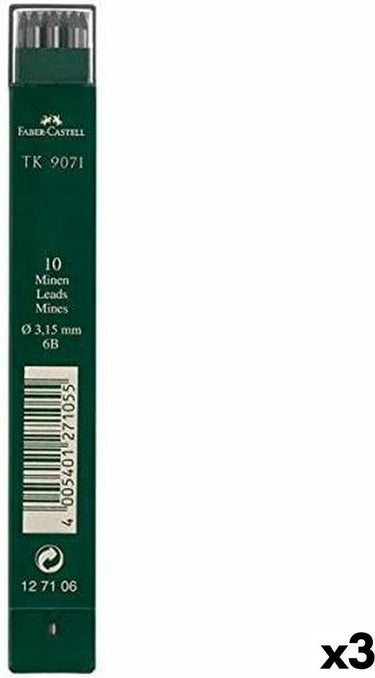 Faber-castell loodvervanging voor potloden hout 3 onderdelen 6b