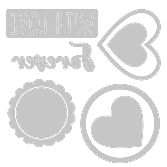 Sizzix • framelits die stamps set love hearts