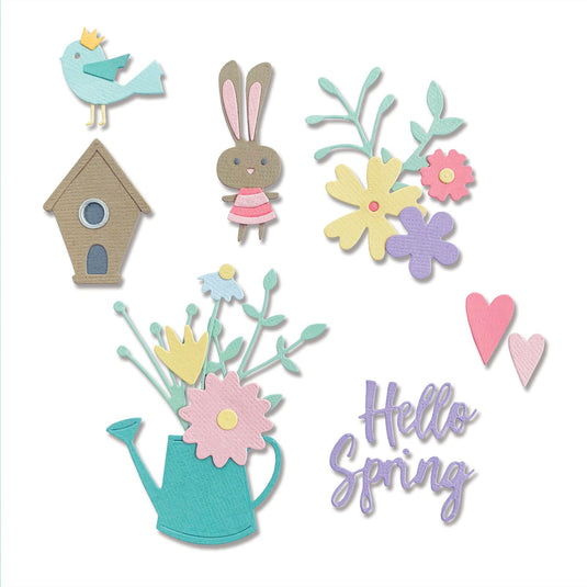 Sizzix • thinlits die set hello spring