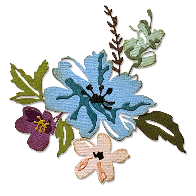 Load image into Gallery viewer, Sizzix • tim holtz thinlits die set brushstroke flowers #2 8pcs

