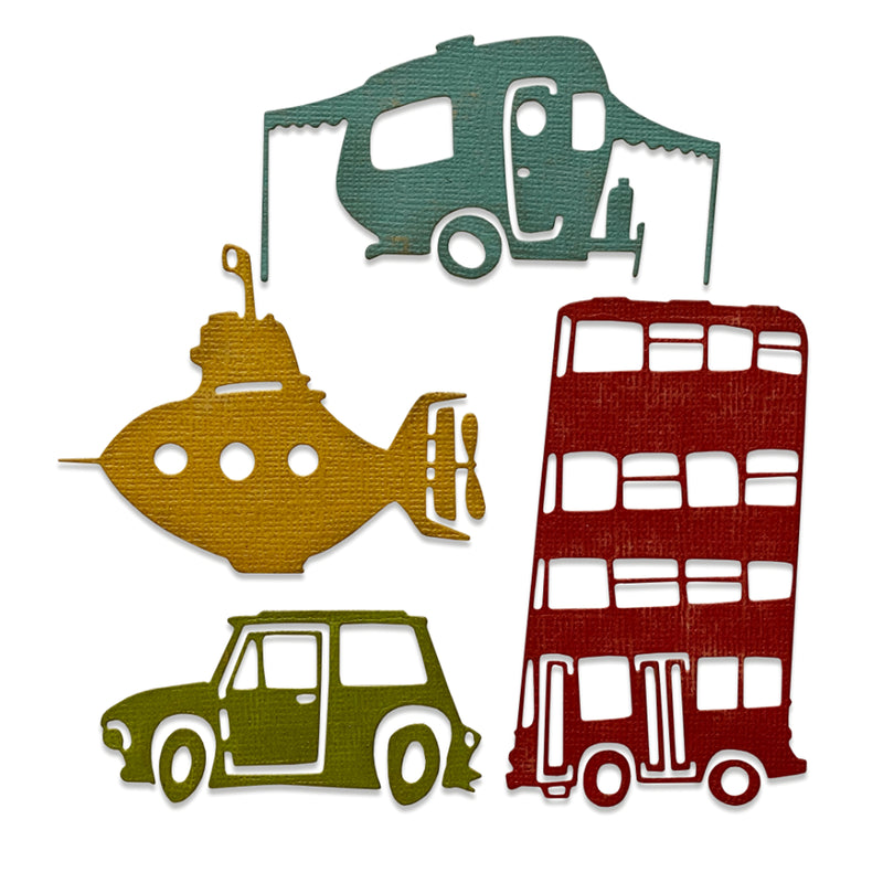Load image into Gallery viewer, Sizzix • tim holtz thinlits die set wacky transport #1 4pcs
