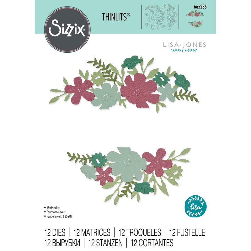 Load image into Gallery viewer, Sizzix • thinlits die set wild blossom borders by lisa jones

