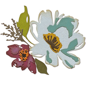 Sizzix • tim holtz thinlits die set brushstroke flowers #3 5pcs