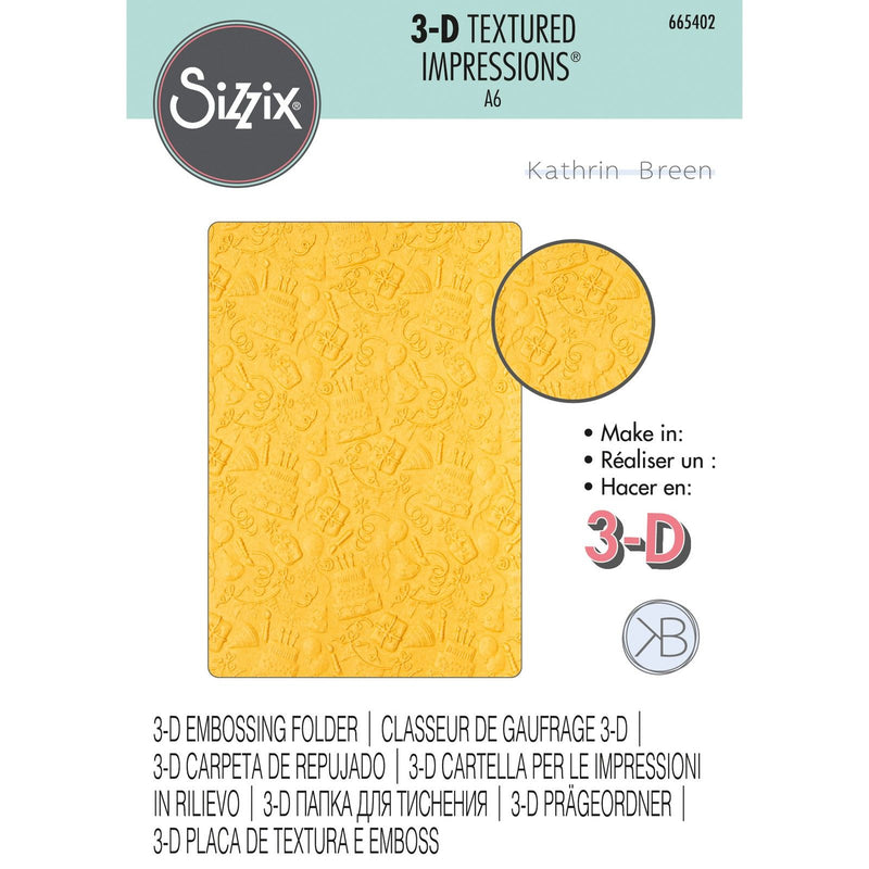 Load image into Gallery viewer, Sizzix • 3-d textured impressions embossing folder celebrate
