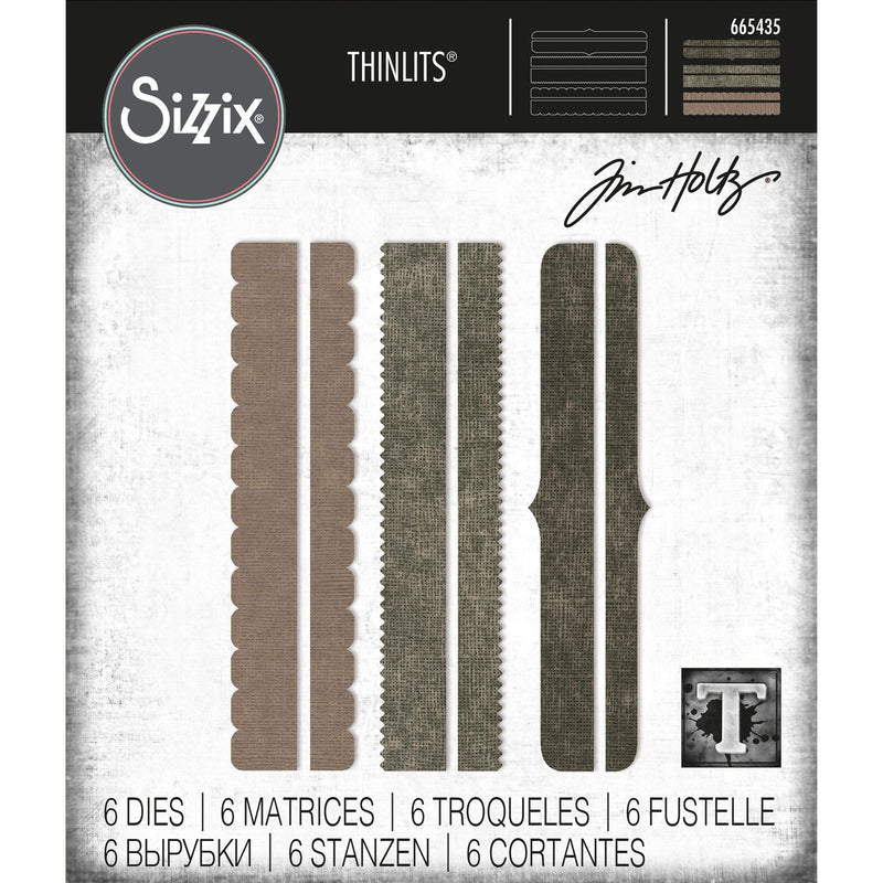 Load image into Gallery viewer, Sizzix • tim holtz thinlits die set decorative trims 6pcs
