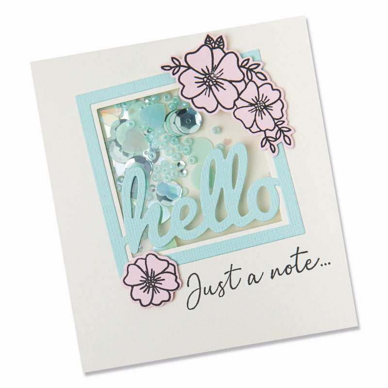 Load image into Gallery viewer, Sizzix • framelits die set 8pieces 6pieces stamps floral hello
