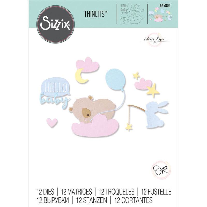 Load image into Gallery viewer, Sizzix • thinlits die set hello baby

