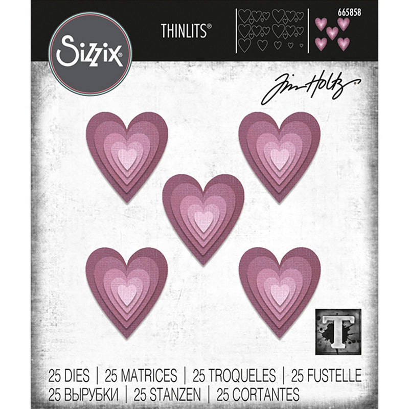 Load image into Gallery viewer, Sizzix • tim holtz thinlits die set stacked tiles hearts 25pcs
