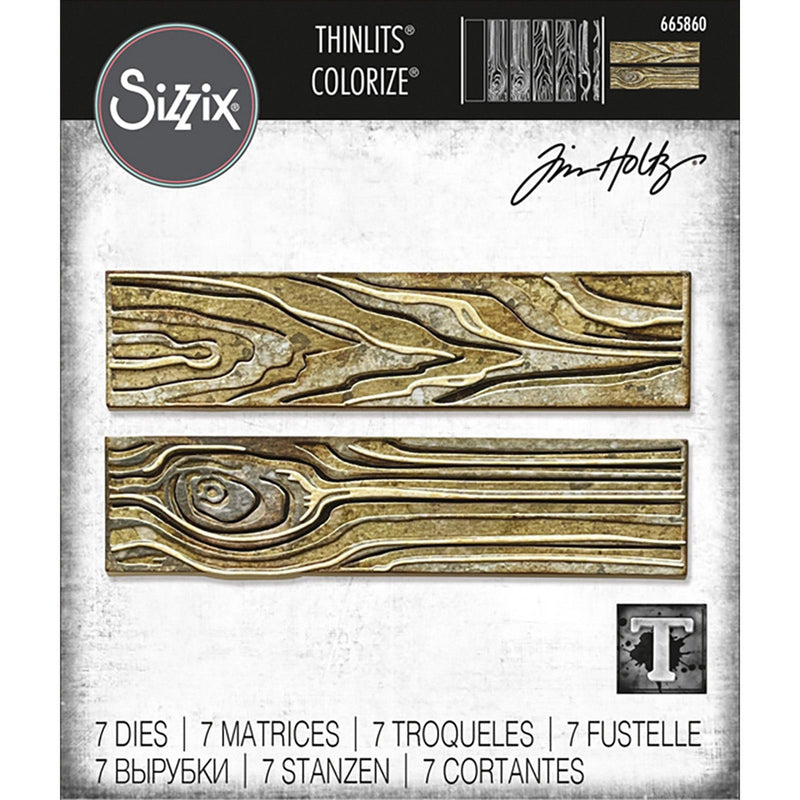Load image into Gallery viewer, Sizzix • tim holtz thinlits die set woodgrain colorize 7pcs
