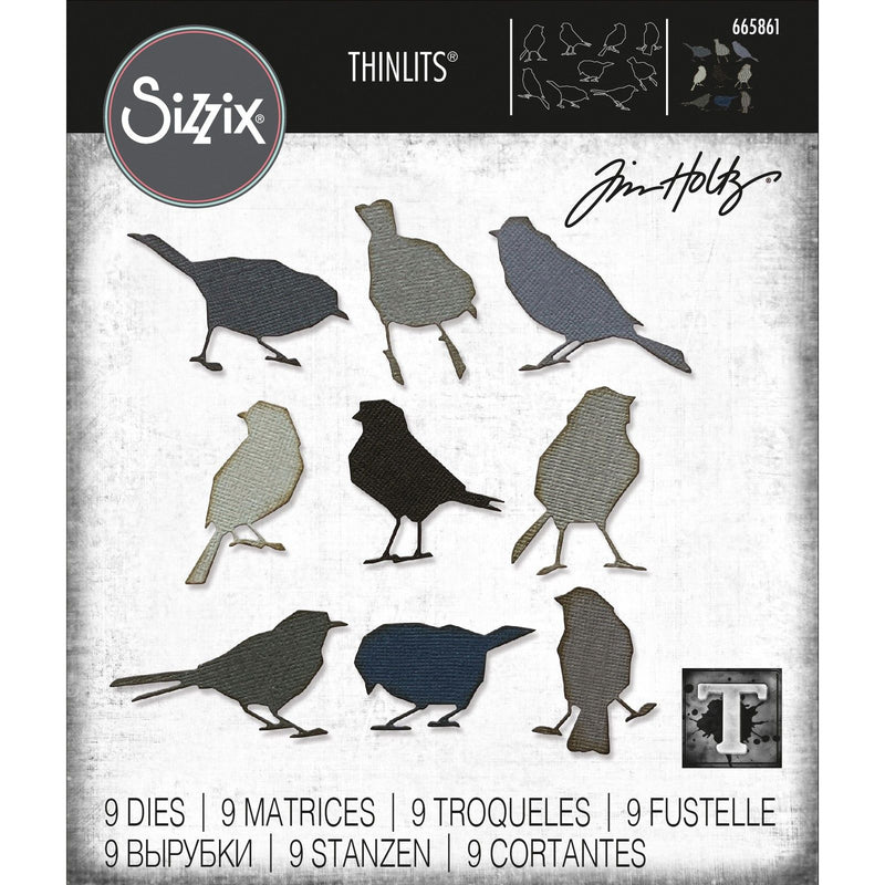 Load image into Gallery viewer, Sizzix • tim holtz thinlits die set silhouette birds 9pcs
