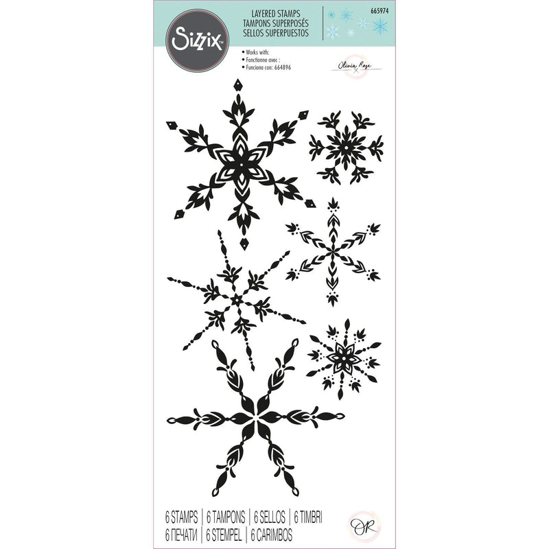 Load image into Gallery viewer, Sizzix • layered clear stamps floating snowflakes
